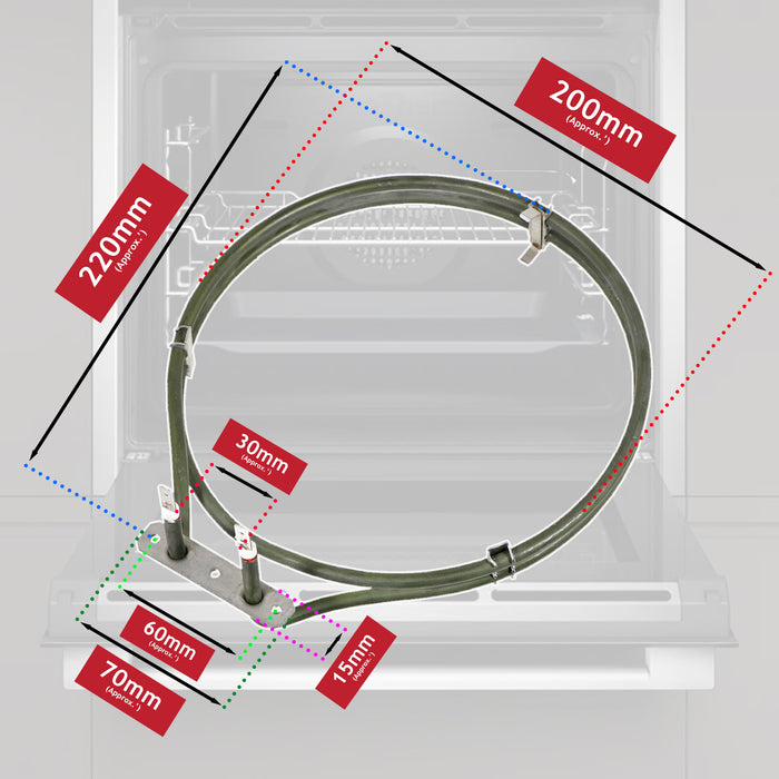 Fan Oven Element for Neff 2300w 2 Turn 11003107 11021314 11003303 B13 B47 B57