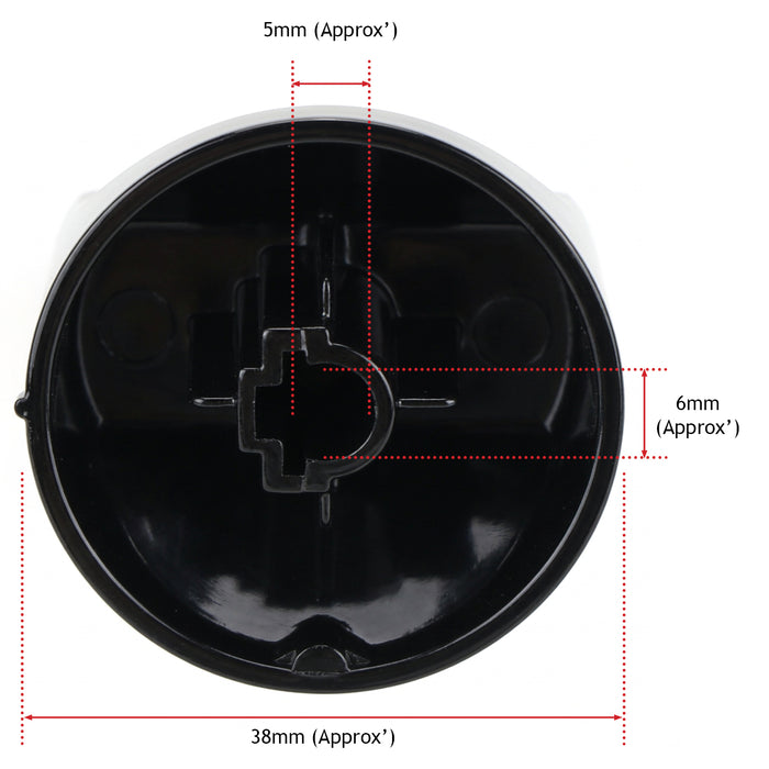 Black Control Switch Knobs for HOTPOINT Oven Cooker (Pack of 2)
