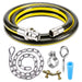 Universal Straight Bayonet Gas Supply Hose Pipe + Safety Chain Kit for Oven Cookers (1.25m x 1/2" BSP, EN 14800 Approved)