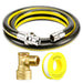 Universal Straight Bayonet Gas Supply Hose Pipe + 90° Angled Socket + PTFE Tape Kit for Oven Cookers (1.25m x 1/2" BSP, EN 14800 Approved)