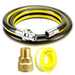 Straight Bayonet Gas Supply Hose Pipe + Socket + PTFE Tape Kit for Oven Cookers (1.25m x 1/2" BSP, EN 14800 Approved)