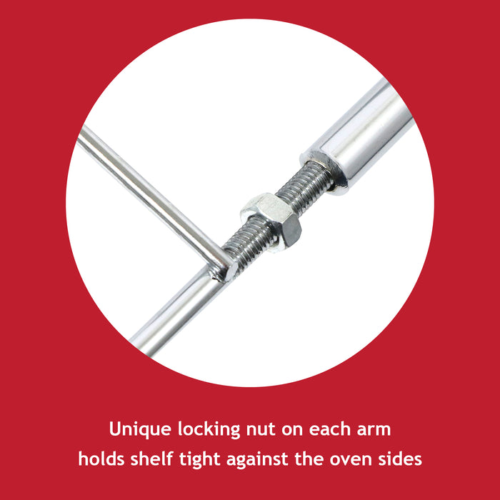 Large Oven Shelf Adjustable Width No Gaps Bosch Extendable Lock Grill 590mm