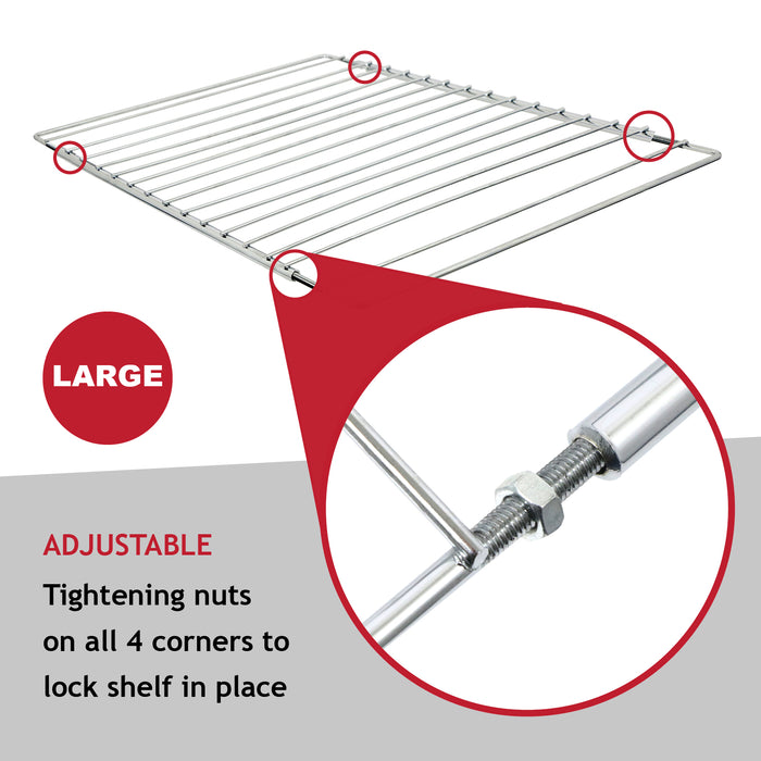 Large Oven Shelf Adjustable Width No Gaps Bosch Extendable Lock Grill 590mm