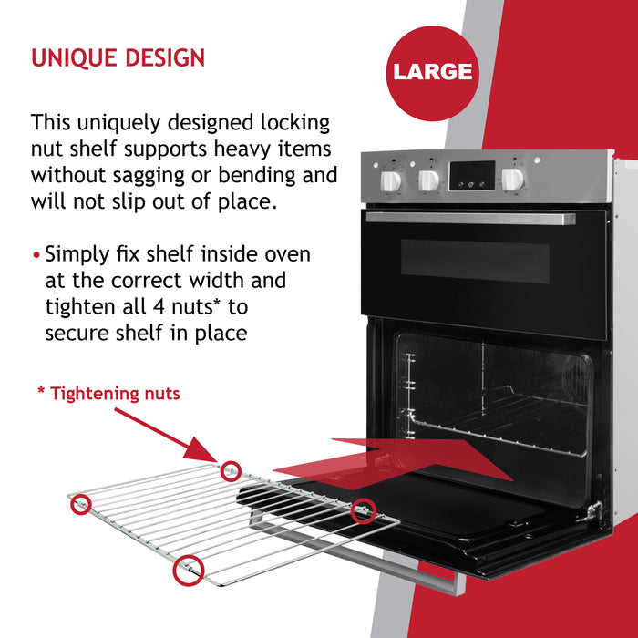 Large Oven Shelf Adjustable Width No Gaps Bosch Extendable Lock Grill 590mm