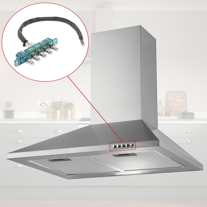 Cooker Hood Switch Push Button Control Selector Extractor Fan Universal + Connector Cable