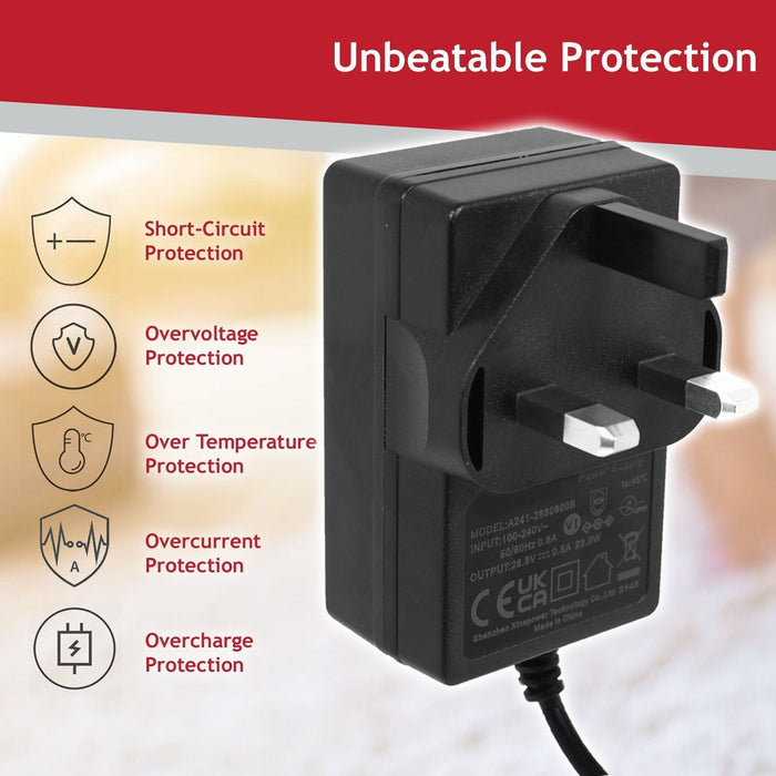 Battery Charger for Shark IR70 IR70UK ION Rocket Flexology Vacuum Cleaner (28.8V)
