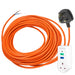 Lawnmower Power Cable 12 Metre Mains Lead + RCD Safety Plug Trip Switch Adaptor