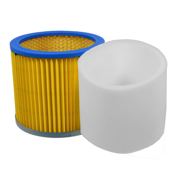 Vacuum Cleaner Cartridge Filter + Sponge Foam Sleeve compatible with Einhell TE-VC 1930 S BT-VC 1250 1500 BVC 1815 S