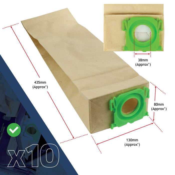 Roller Brush Brushroll Bar + 10 Dust Bags & Filter Service Kit for Sebo X1 X1.1 X4 X5 Extra Vacuum Cleaners