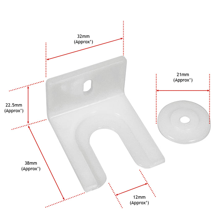 Integrated Fridge/Freezer Door Clip Fixing Bracket compatible with Bosch Built-in x 2