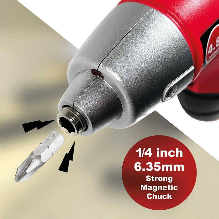 SPARES2GO 4.8v Cordless Rechargeable Electric Screwdriver Combi Drill & Bit Set