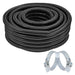Corrugated Flexible Garden Fish Pond Marine Boat Hose Tube Pipe + 2 Clamp Clips (5m Length x 32mm Diameter)