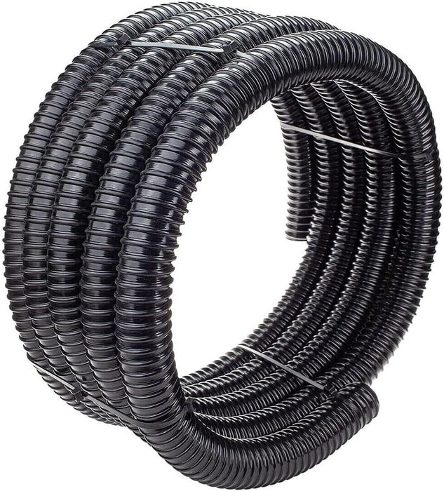 Corrugated Flexible Garden Fish Pond Marine Boat Hose Tube Pipe + 2 Clamp Clips (5m Length x 32mm Diameter)