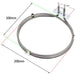 Fan Oven Element compatible with Beko further measurements 
