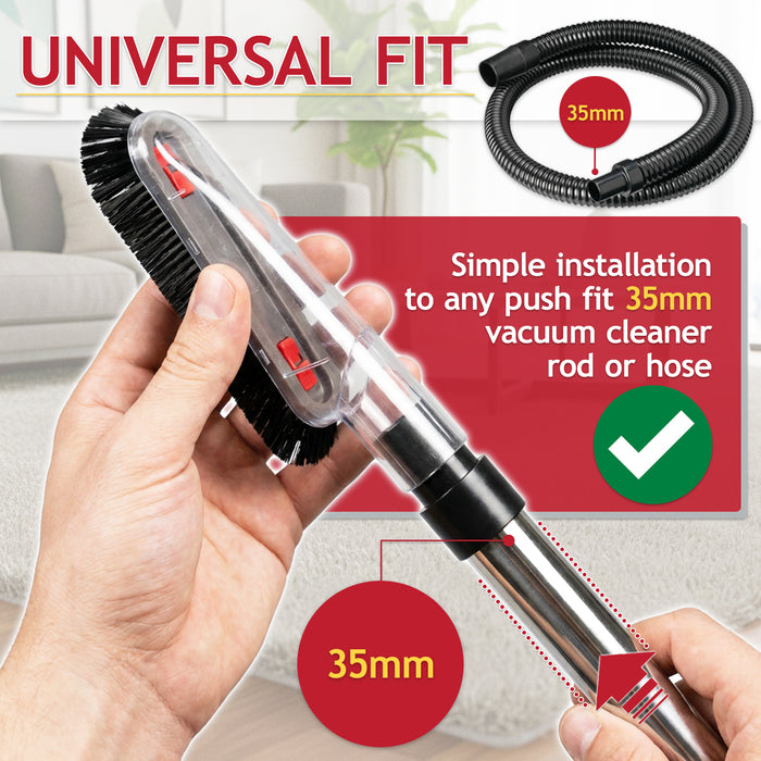 Soft Dusting Brush for Nilfisk Vacuum Cleaner + 32mm to 35mm Connection Adapter