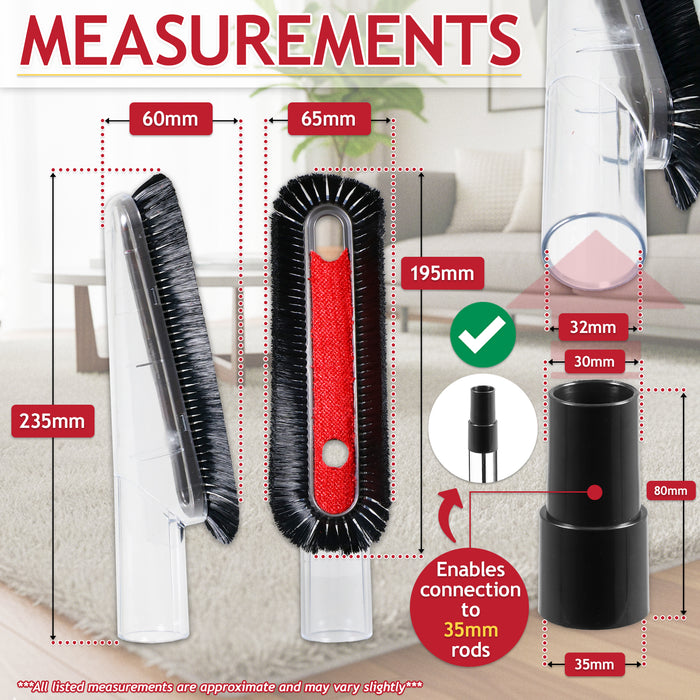 Soft Dusting Brush for Nilfisk Vacuum Cleaner + 32mm to 35mm Connection Adapter