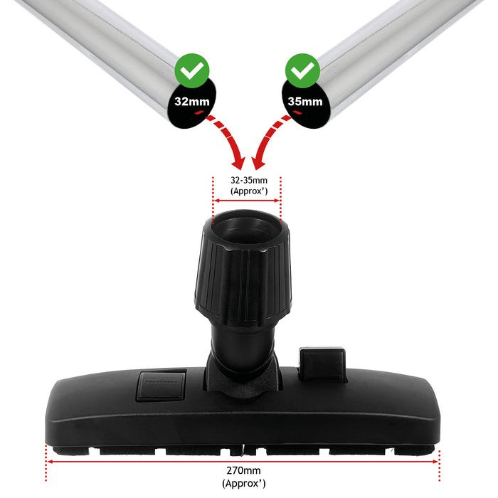 Dual Pedal Floor Brush Tool for Numatic Henry Hetty Vacuum Cleaner 32mm