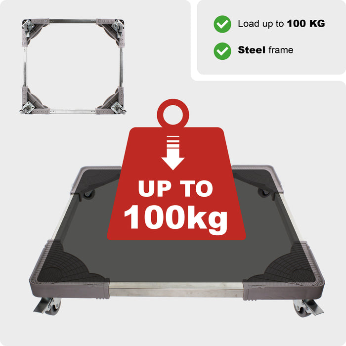 Universal Braked Wheel Adjustable Trolley Wheeled Stand (100KG Load)