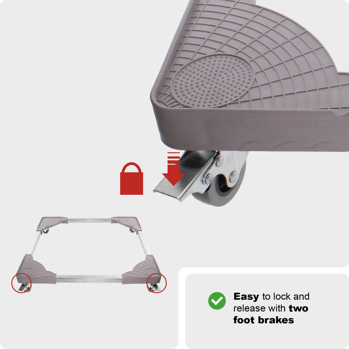Universal Braked Wheel Adjustable Trolley Wheeled Stand (100KG Load)