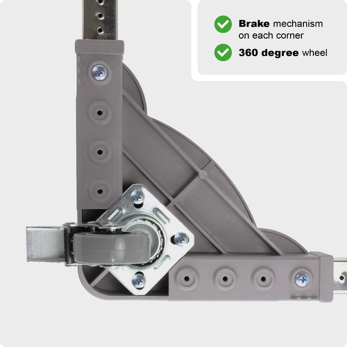Universal Braked Wheel Adjustable Trolley Wheeled Stand (100KG Load)