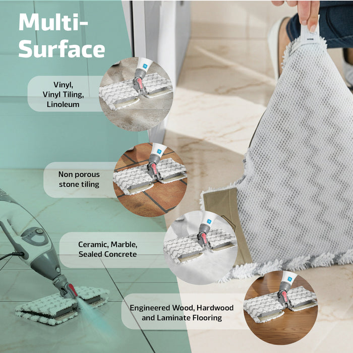 Cover Pads for SHARK Steam Cleaner Mop Dirt Grip S6001 S6003 Klik n' Flip (Pack of 8) + 2 x 500ml Detergent