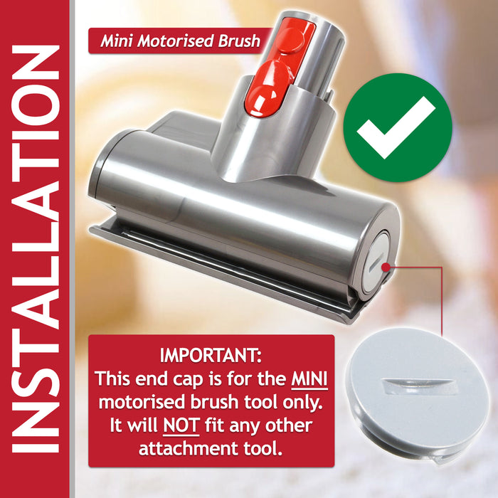 Mini Motorised Brush Tool End Cap for Dyson V7 V8 V10 V11 V15 SV10 SV11 SV12 SV14 SV15 SV22 Vacuum (967481-01)