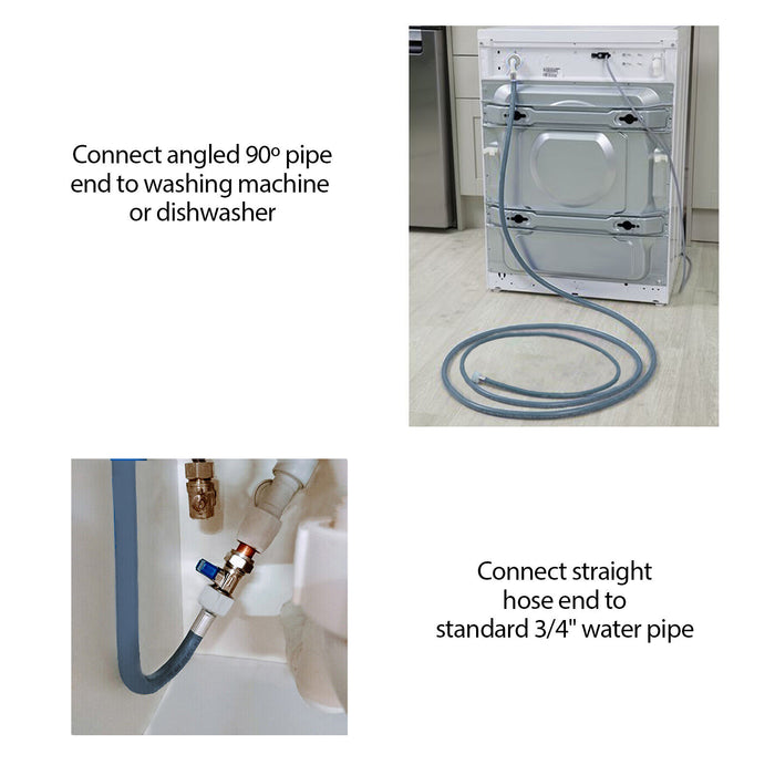 Universal 6m Cold Water Fill Hose for Dishwasher and Washing Machine (6 metres, Extra Long)