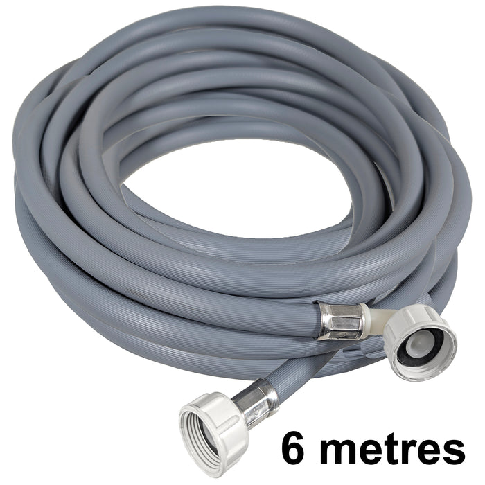 Universal 6m Cold Water Fill Hose for Dishwasher and Washing Machine (6 metres, Extra Long)