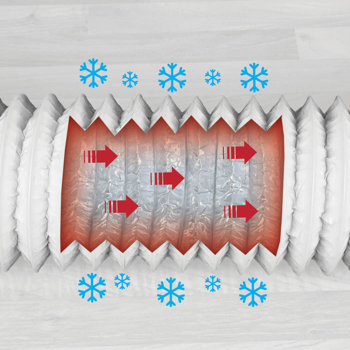 UNIVERSAL Cooker Hood Vent Hose Insulated Extractor Pipe Insulated Extension (3m, 125mm / 5")
