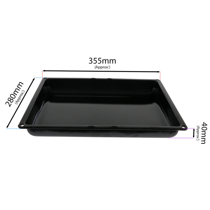 Beko Oven Grill Pan Drip Tray Baking Roasting Enamel Small 355 x 280 mm