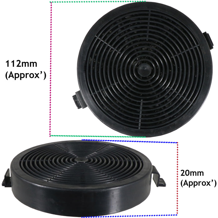 Carbon Filters for Klarstein Cooker Hood CF04 SOFIA 90 SOFIA 60 (Pack of 2)