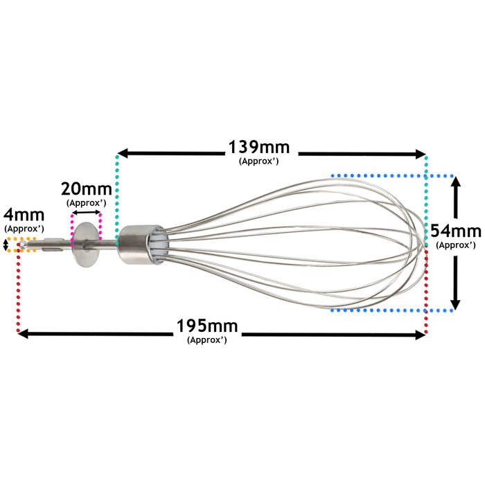 Whisk Attachment For Braun MiniPrimer MultiQuick Hand Blenders AS00004189