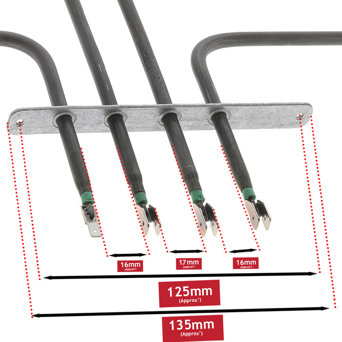 Bosch Oven Grill Element Top Upper 2500w Dual Heating 00777226 MBA MBS MHS NBS