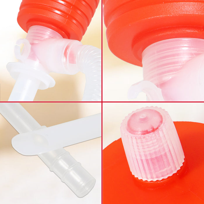 Manual Syphon Pump Hand Squeeze Operated Petrol Diesel Fuel Liquid Oil Barrel Transfer Hose Tube