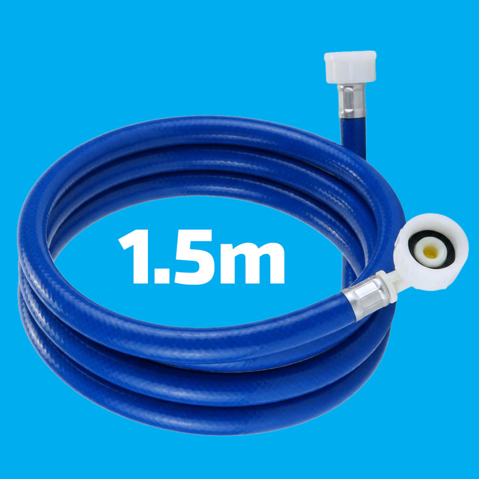 Universal 1.5M Cold Water Dishwasher Fill Hose Blue Inlet Feed Pipe 1.5 Metre