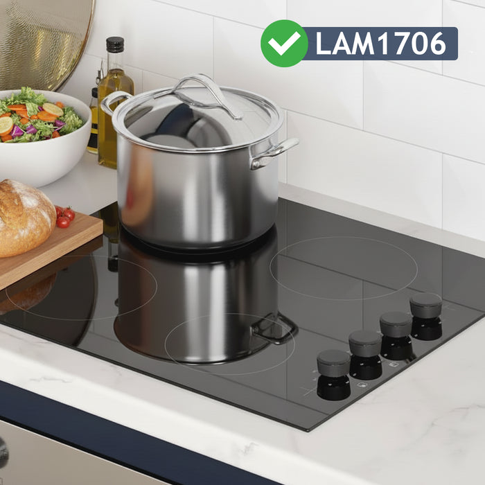 Control Knob for Lamona LAM1706 Ceramic Hob C00889465 210480799 (Black)