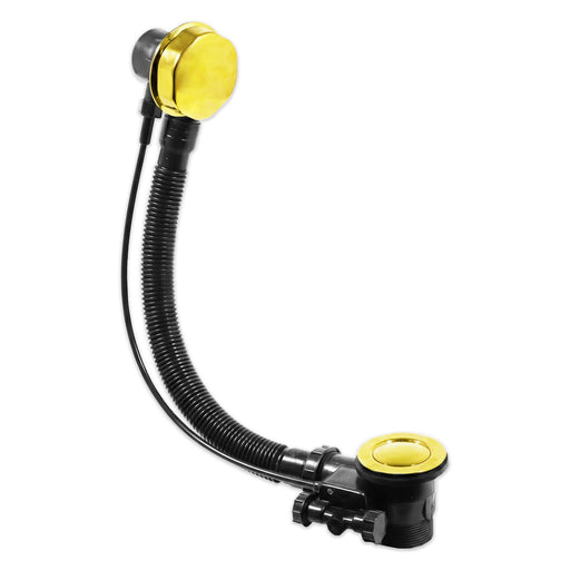 Bath Waste Plug Luxury Combination Chrome Plated Twist Pop Up Overflow (Gold, 40mm / 1.5" BSP)