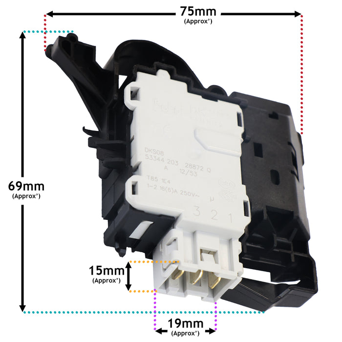Washing Machine Door Lock Interlock Unit For Indesit IG 71286 IT Safety Switch
