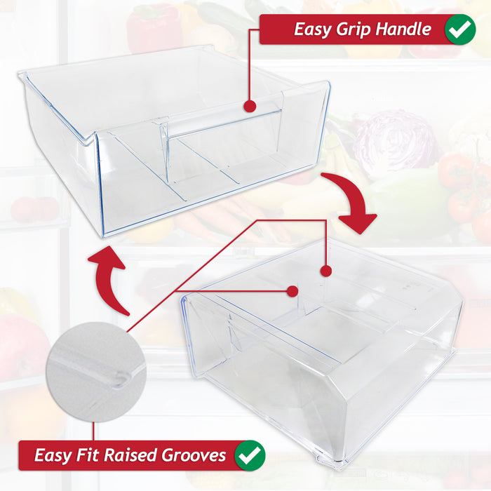 Zanussi Fridge Freezer Drawer ZNFN ZNFR ZNLE ZNLN ZNLR ZUAN Top Middle Container Box (140075825012)