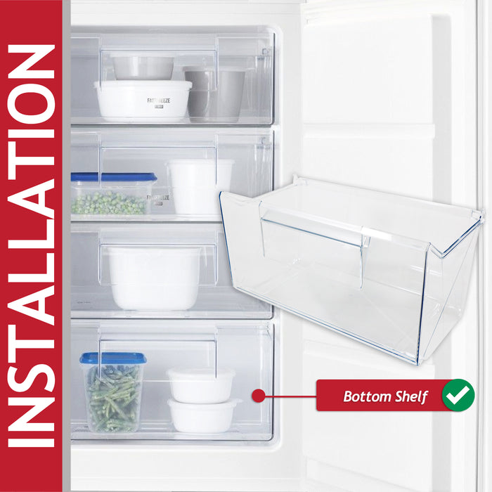 Zanussi Fridge Freezer Bottom Drawer ZNFN ZNFR ZNHN ZNHR ZNLK ZNLN ZNLR ZNNN ZUNN Lower Shelf Box (140184296055)