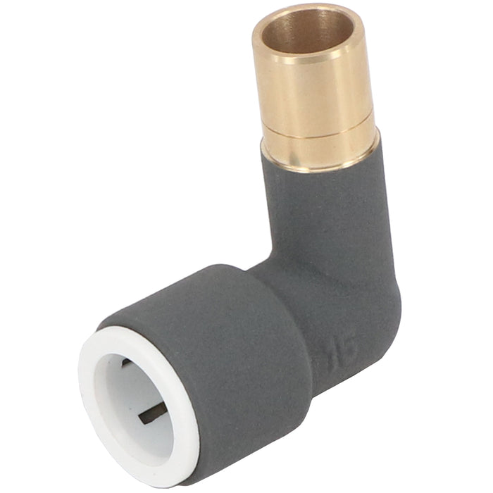 Radiator Valve Reducing Elbow Stem Compression Anthracite 15mm x 15mm Pushfit