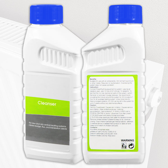 Central Heating Cleanser Concentrate Sludge Rust Debris Cleaner Radiator Liquid (500ml Bottle)