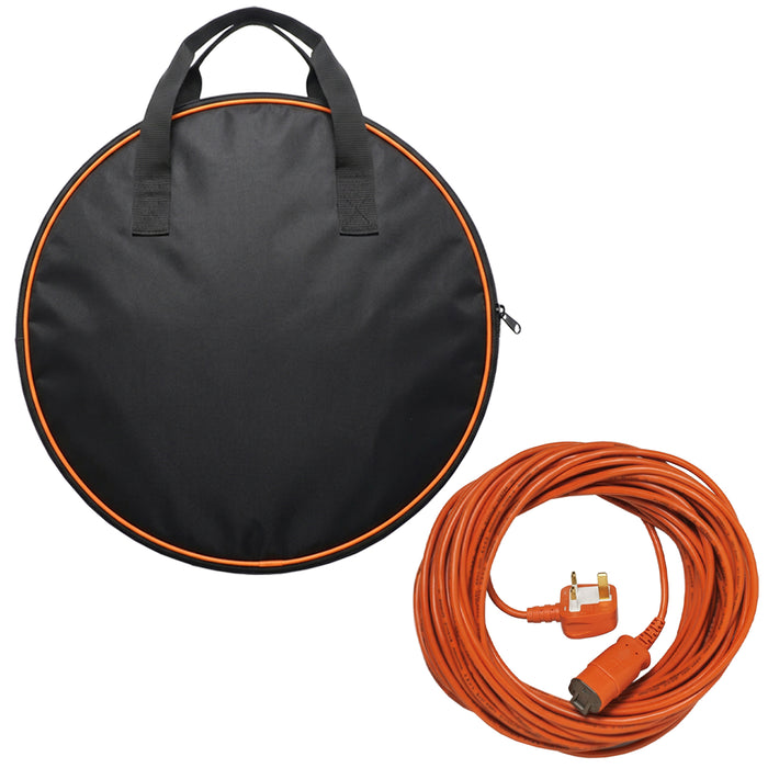 Power Cable for Hawksmoor Hedge Trimmer 61144 70639 98794 15m UK Plug Lead + Storage Bag
