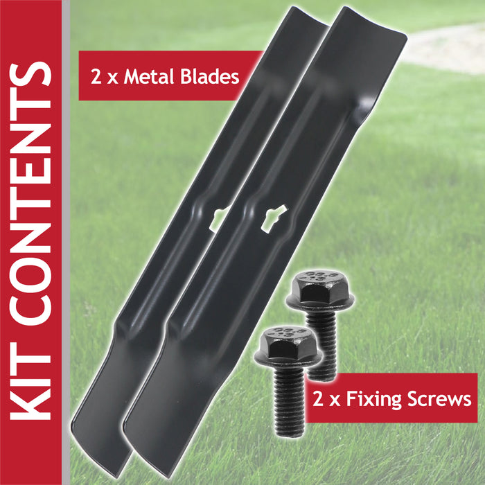 Blade for Ryno M3E1132M Lawnmower 32cm Grass Mower Metal Cutters + Fixing Screws (Pack of 2)