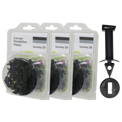 Greenhouse Corner Insulation Shading Fixers Bubble Wrap PVC Plastic Frame Clips (Pack of 60)