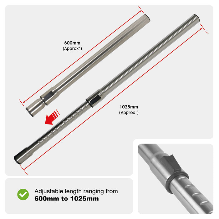 Telescopic Rod Tube for MIELE C1 C2 C3 S2111 S4 S5 S6 S7 S8320 Cat Dog Classic Vacuum
