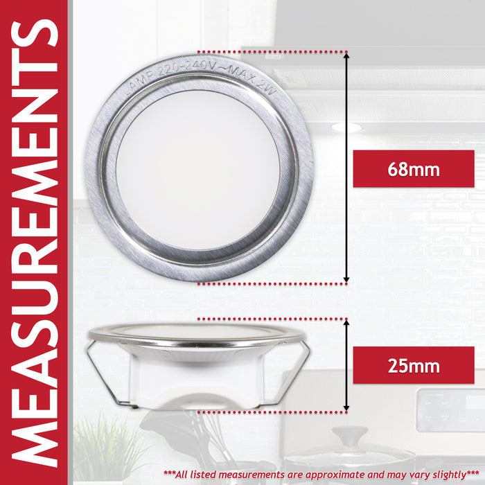 Universal Cooker Hood LED Light Extractor Vent Lamp Bulb Unit (Silver, 68mm, G4)