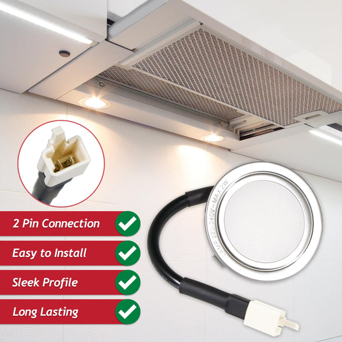 Universal Cooker Hood LED Light Extractor Vent Lamp Bulb Unit (Silver, 68mm, G4)