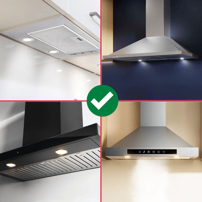 Universal Cooker Hood LED Light Extractor Vent Lamp Bulb Unit (Silver, 68mm, G4)