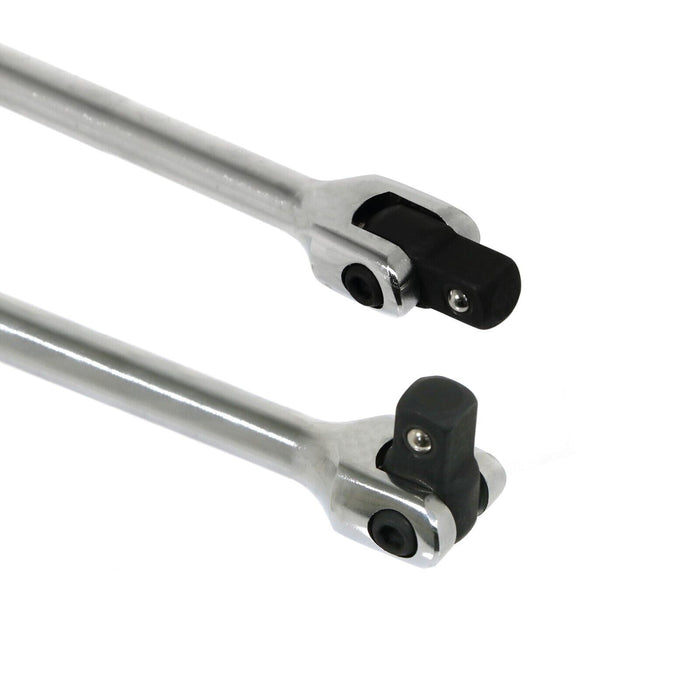 Long 1/2'' Drive Wheel Balance Iron Flexi Breaker Bar 4 Nut Socket Set 17mm 19mm